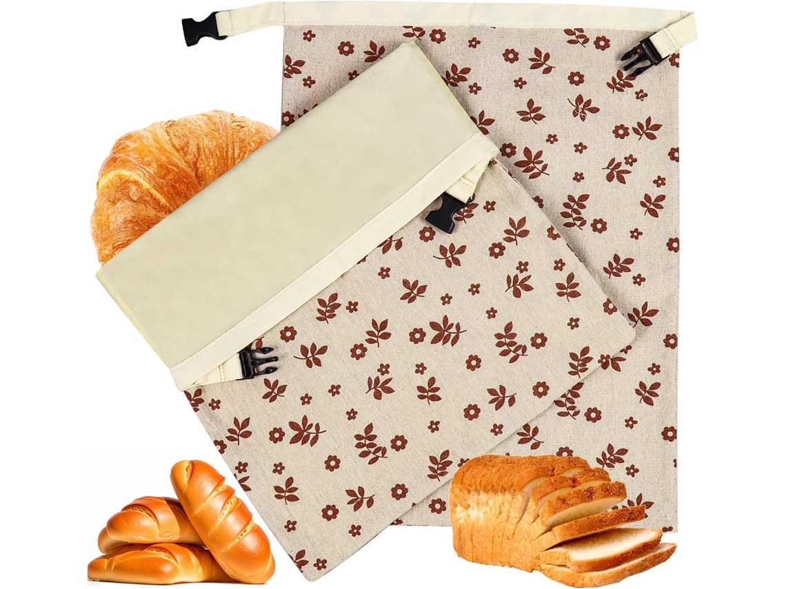 Conjunto De 2 Sacos Reutilizáveis Para Conservar Pão Caseiro, Em Algodão E Cera De Abelha, Com Armazenamento Respirável E Reutilização Diária