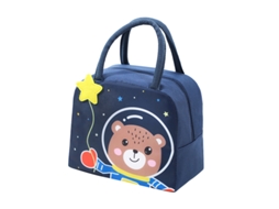 Lancheira Infantil (urso Espacial), Estampa De Animais Em 3d, Impermeável E Térmica, Ideal Para Piqueniques E Atividades Ao Ar Livre.