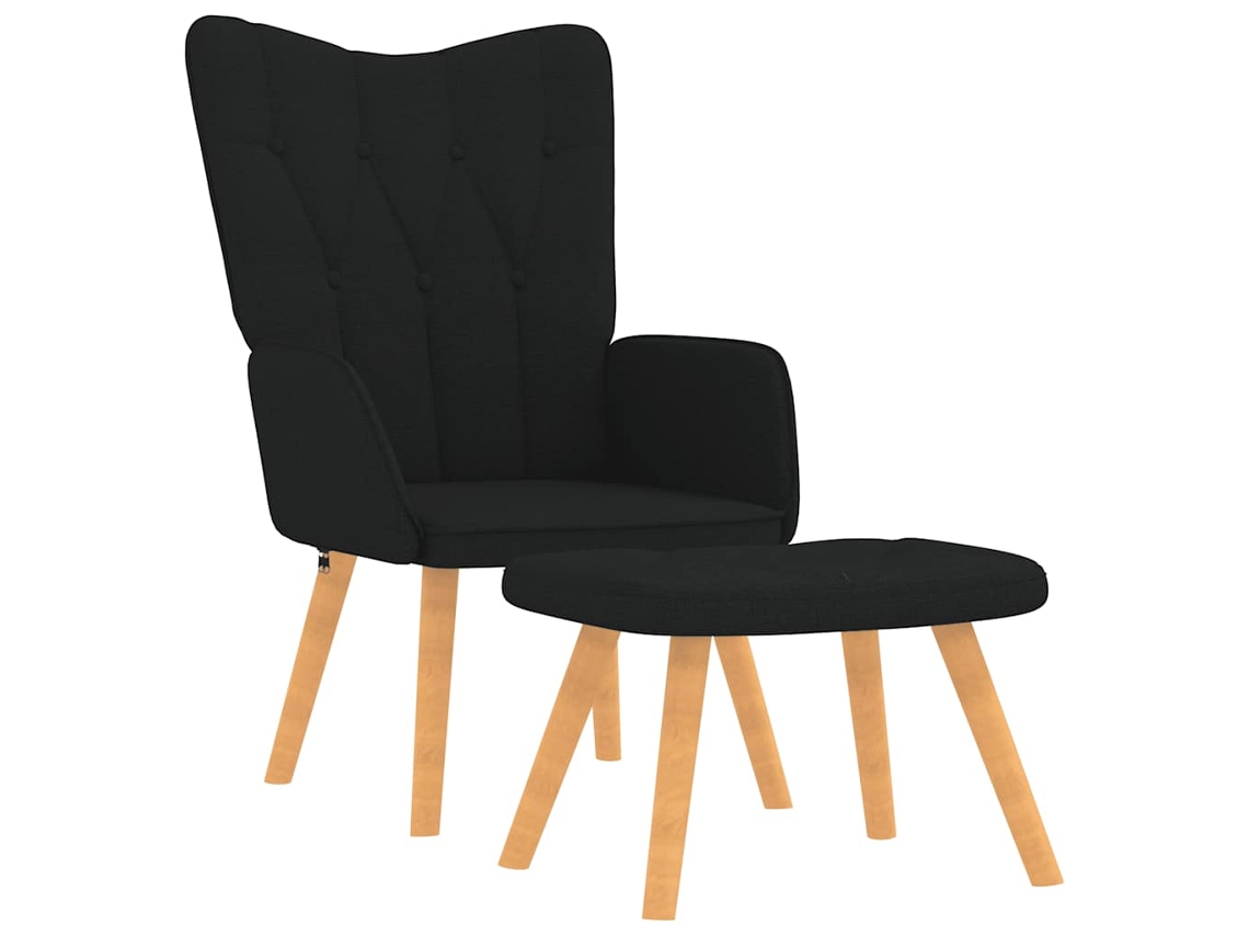 Relaxing Chair With Stool, Relaxing Chairs With Stools Vidaxl Preto Tecido
