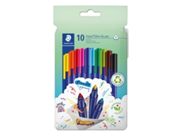 Canetas de Feltro STAEDTLER Triplus, Ponta Média de 1 Mm, 10 Cores