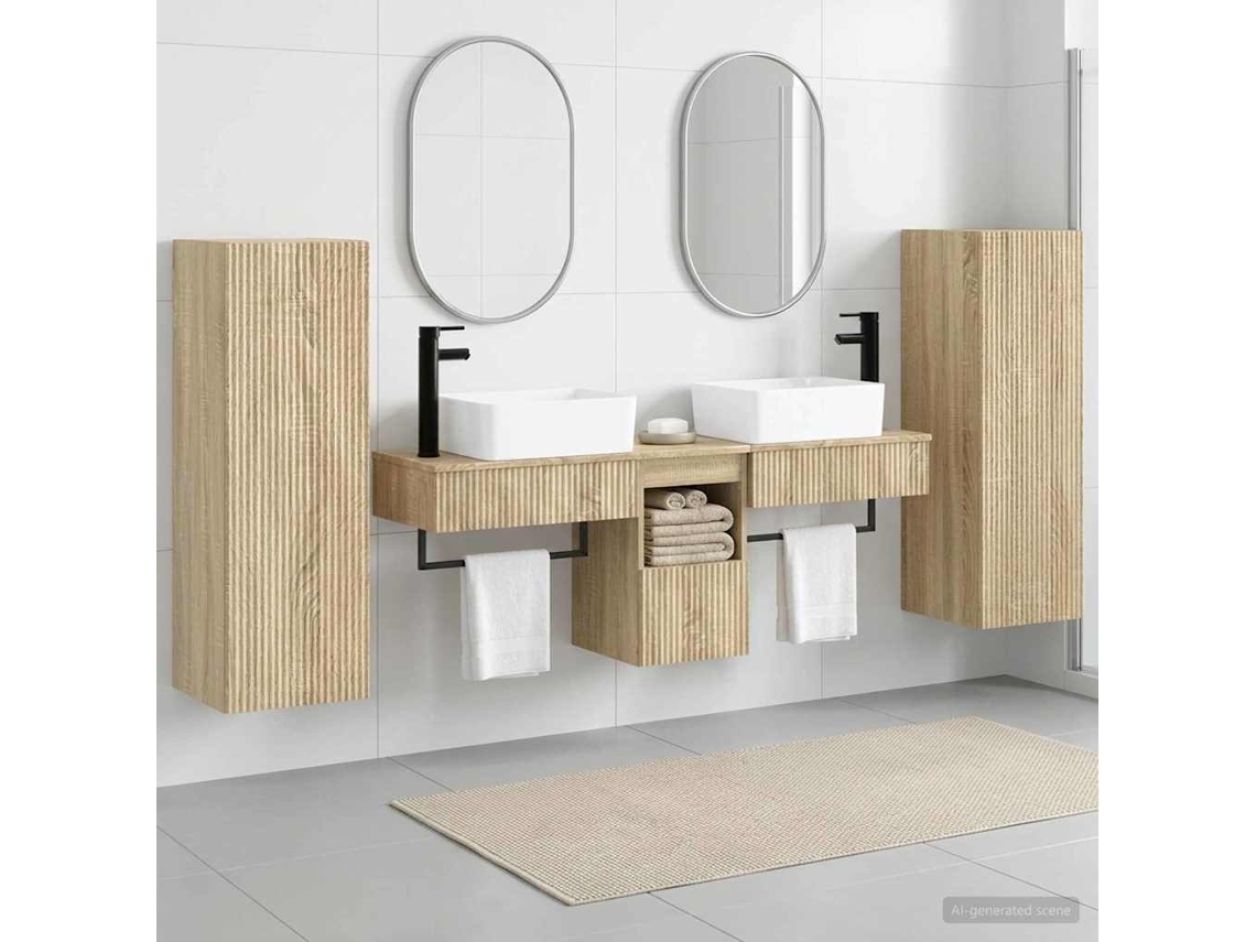Vidaxl Conjunto De Móveis Para Banheiro 5 Unid. Carvalho Sonoma