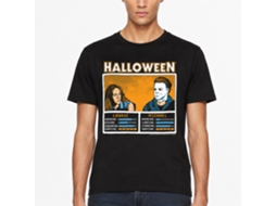 Rockinstone Halloween Movie Face Off No Knives Black Adult T-shirt Size:xl