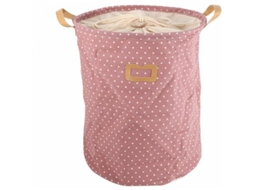 Cesto de Roupa Suja Rosa Impermeável de 35x45cm com Alça BRILVIBERA
