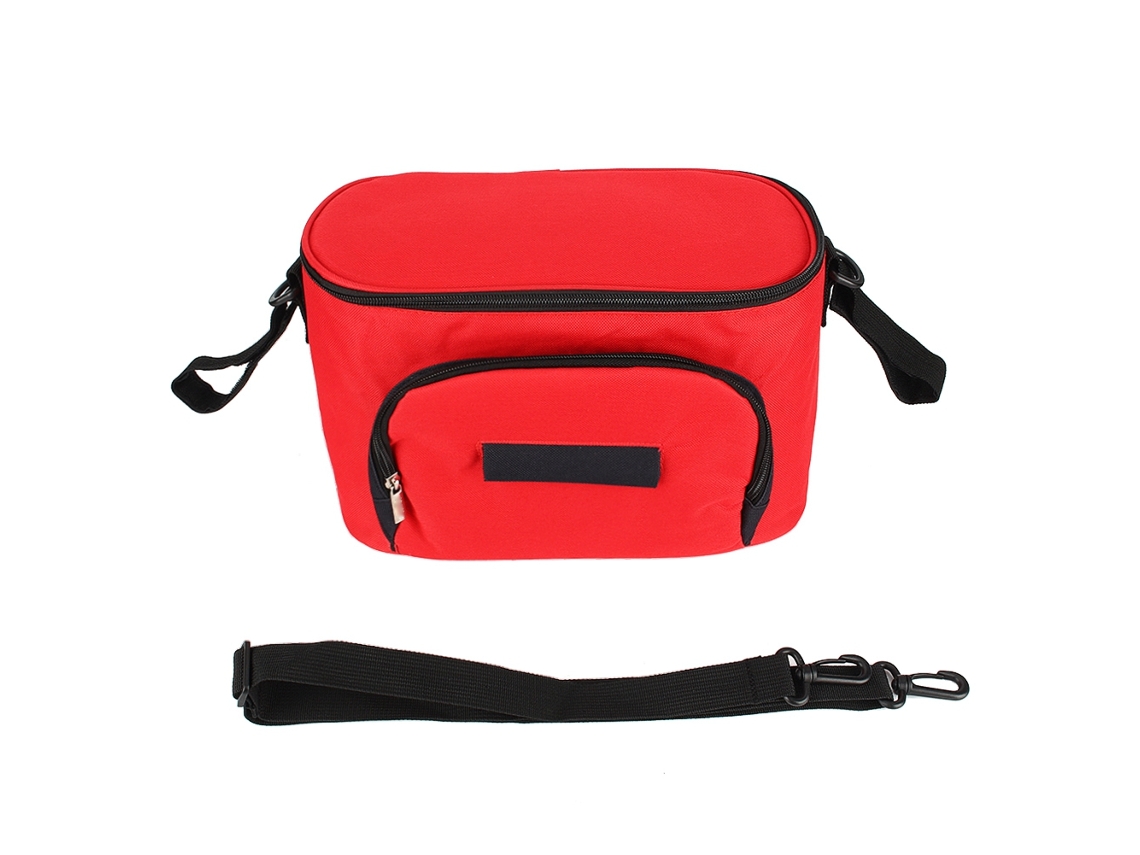 Mali bolsa Organizadora para Carrinho de Bebê Impermeável com Suporte para Garrafa e Copos Vermelha