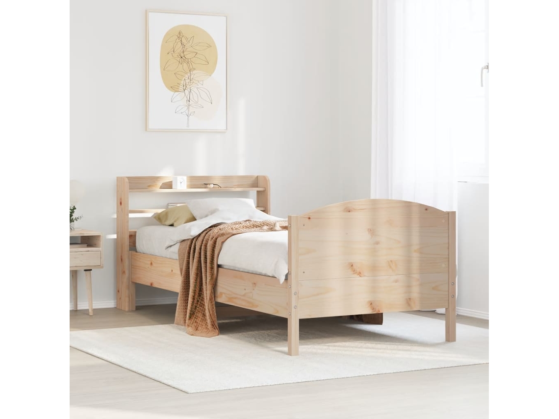 Vidaxl Cama Sem Colchão 100x200 Cm Madeira De Pinho Maciça