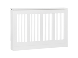 Tampa de radiador moderna, ripas, MDF e aço, 120x18x84cm Branco S/MARCA