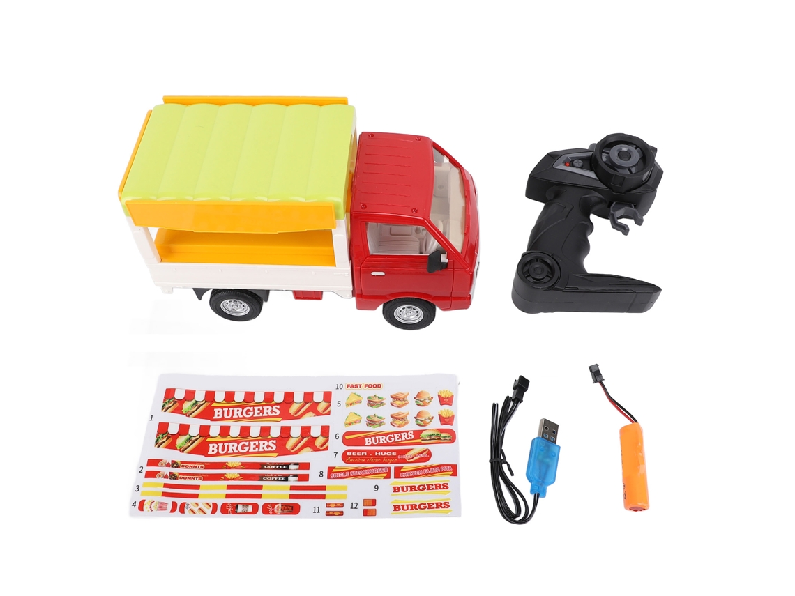 Mali carrinho de Comida Controle Remoto com Luz e Som Brinquedo Infantil Realístico Rc