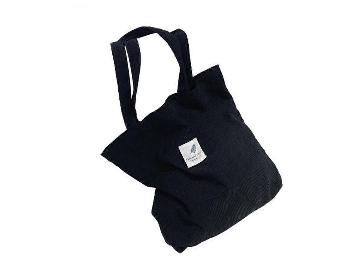 Bolsa de Ombro Feminina em Veludo Cotelê, Dobrável com Zíper, em Tecido Macio e Cor Sólida, Ideal para Compras e Reutilizável. GOKOCO