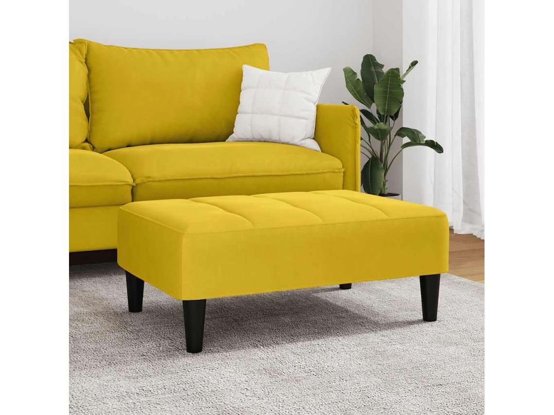 Vidaxl Apoio De Pés 77x55x31 Cm Veludo Amarelo