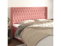 Vidaxl Cabeceira Cama C/ Abas Veludo 183x16x118/128 Cm Rosa