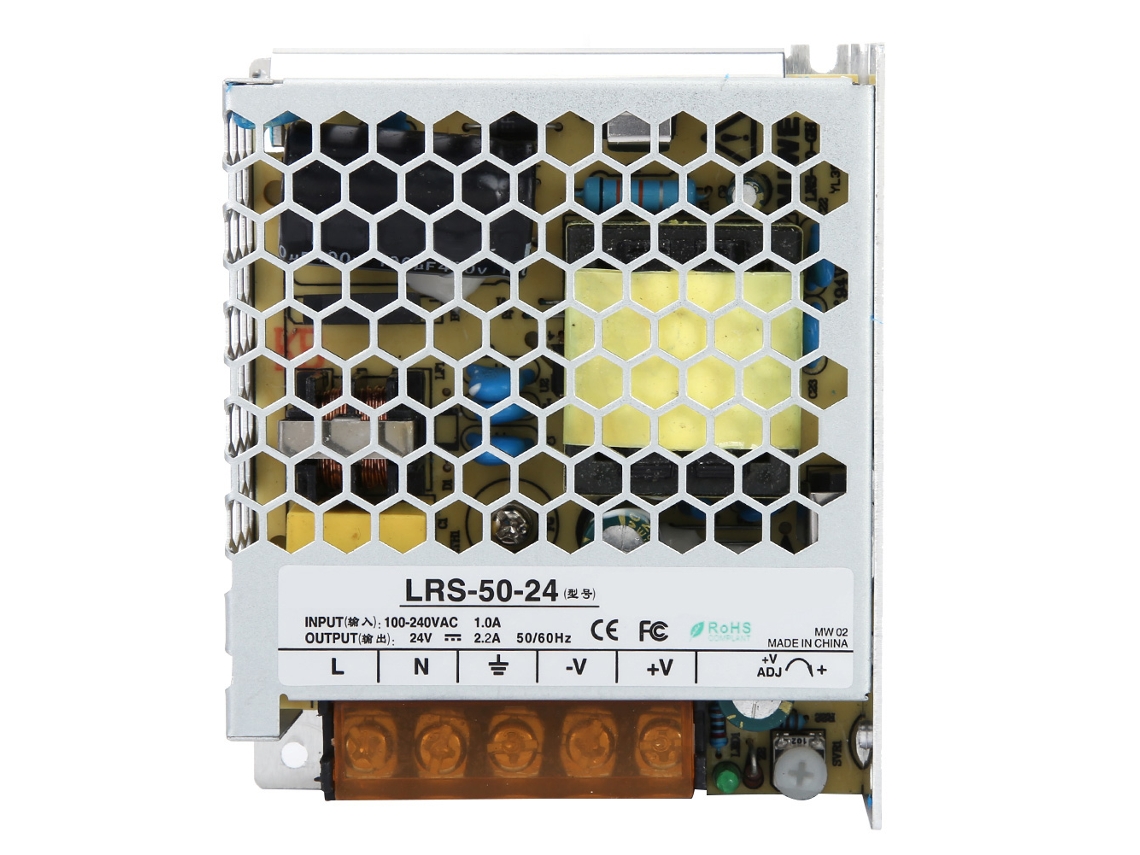 Fonte de poder switching lrs 50 24 de ac 85-264v a dc 24v, 50w, saída única, 150mvp com MARCA