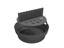 Forro Redondo De Silicone Para Fritadeira Ar Com Divisória, Preto, Reutilizável, Adequado Máquina Lavar Louça