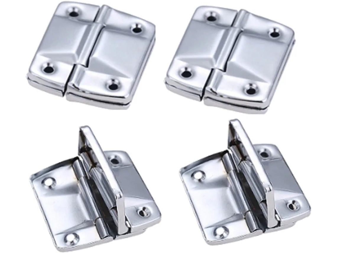 Conjunto De 4 Dobradiças Metal Para Suporte Malas E Caixas Ferramentas, Acessórios Para Móveis, Posicionamento De