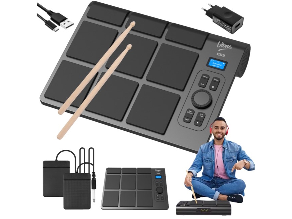 Bateria eletrônica portátil Ed9 alimentada por bateria V Tone