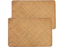 Jogo Americano Retangular 45x30 Cm Em Fibra De Junco, 2 Peças