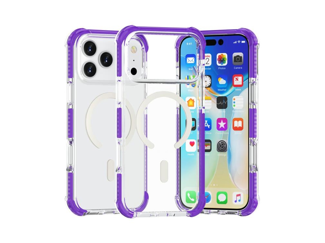 Capa De Acrílico Transparente À Prova De Choque Para Iphone 17 Pro - Magnética - Magsafe