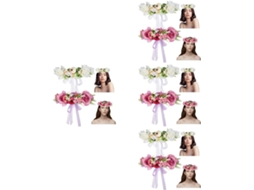 Coroa De Flores Artesanal De 8 Peças Para Mulheres, Tiara De Casamento Com Rosas, Acessórios Elegantes