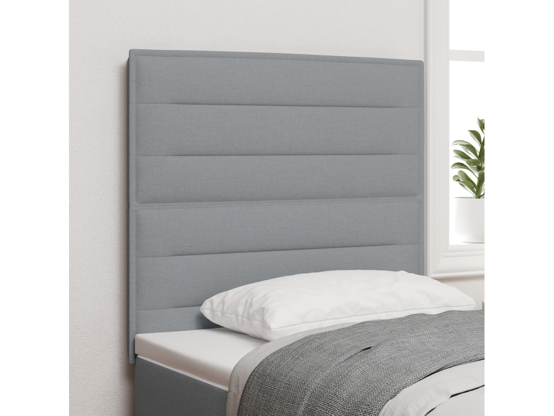 Cabecero Diseño Líneas Gris Claro 80 cm Tela