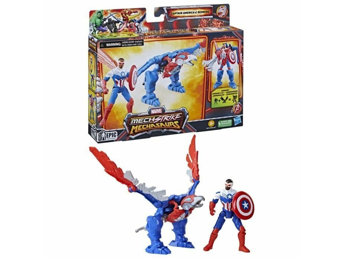 Figuras de Ação MARVEL Mechstrike Mechasaurs: Captain America & Redwing
