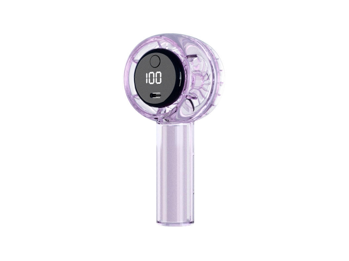 Ventilador Portátil De Mesa Pequeno Com Visor Digital De 1200mah, Silencioso E Com Velocidade Ajustável, Com Lente Transparente