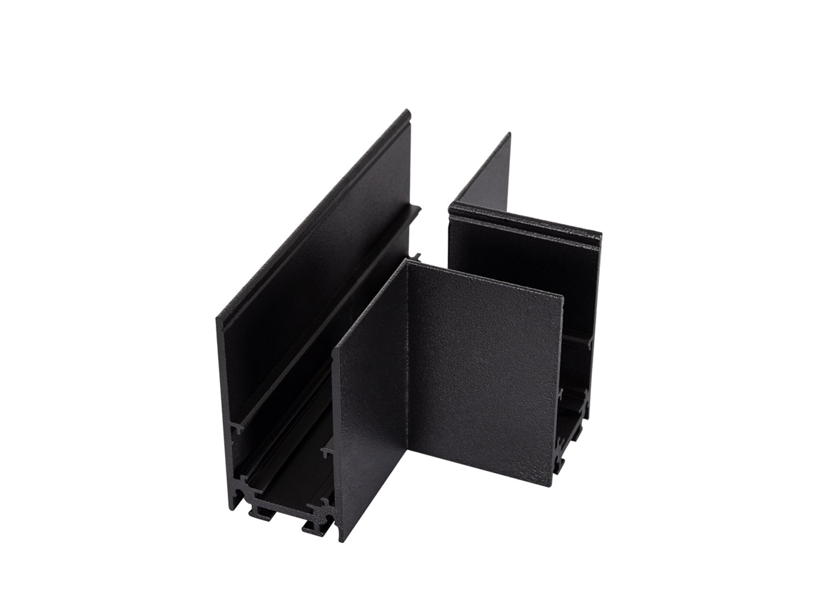 União Em T Horizontal Para Carril Magnético Superfície 20mm  Preto