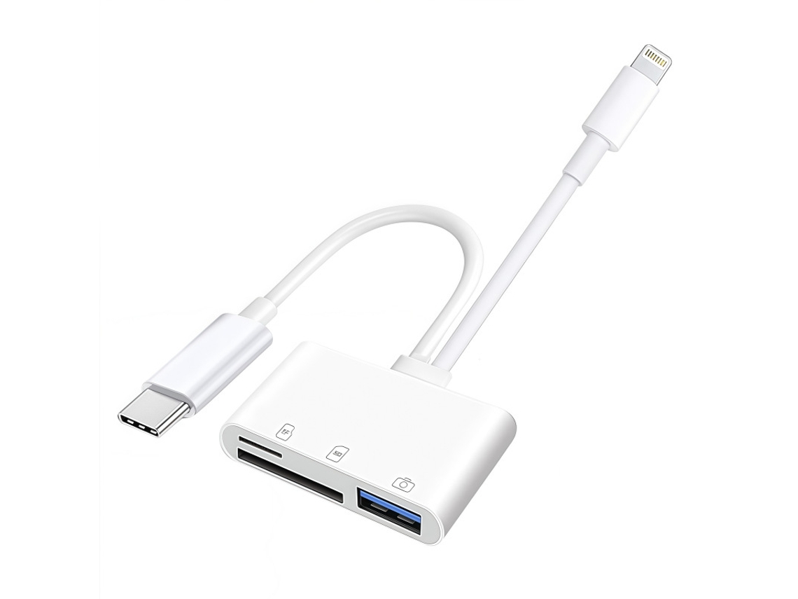 Leitor De Cartão Lightning/type C Para Sd/tf/usb Compatível Com Adaptadores Para Iphone/ipad/android Cuich