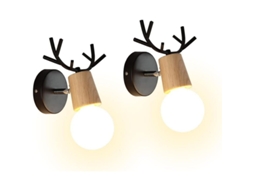 Luminárias de Parede Nova Line com Design Antler, Madeira e Metal | S/MARCA