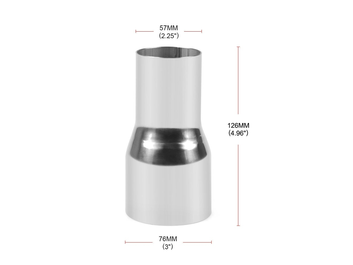 Kit Redutor Adaptador Universal De Tubo De Escape Para Tubo, 57 Mm-76 Mm (um Conjunto), Aço