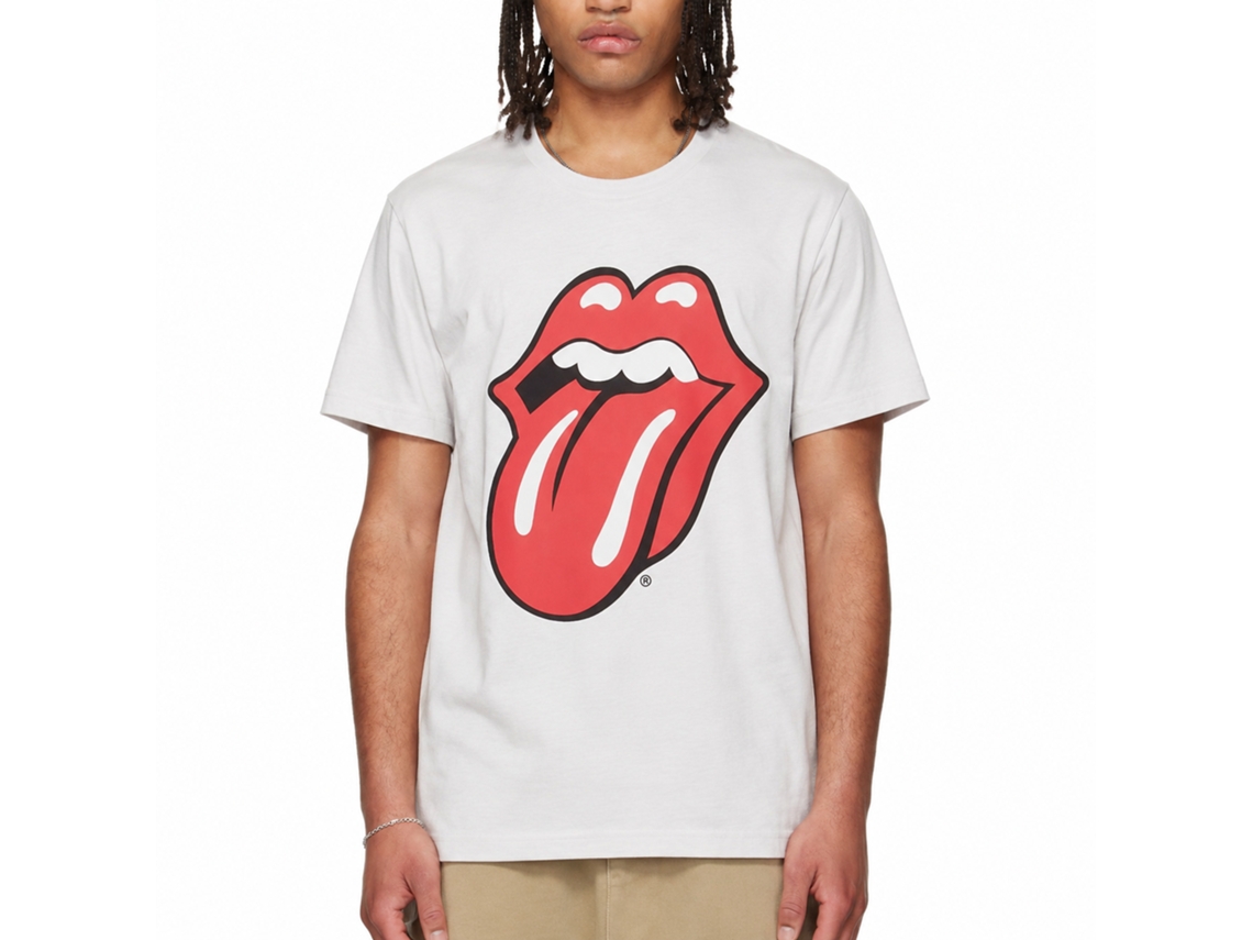 The Rolling Stones Classic Tongue T-shirt White Unisex Adults Size:xxl