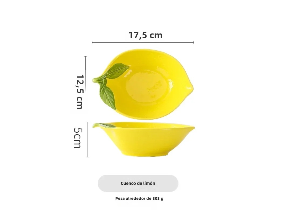 (tigela De Limão) Prato Criativo De Cerâmica Em Formato De Limão, Tigela Para Sopa, Tigela Para Petiscos, Fruteira