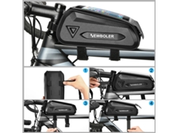 Bolsa do Tubo Superior da Bicicleta Impermeável com Suporte para Telefone S/MARCA