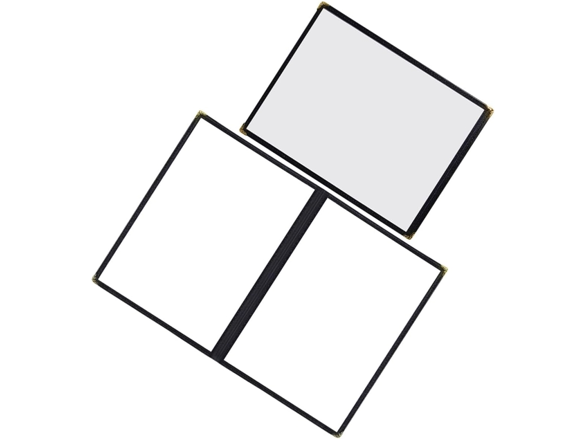 Luxshiny Conjunto De 2-capas Transparentes Em Pvc Para Cardápio, Pasta Organizadora Pessoal Com Folhas Soltas, 1 Página