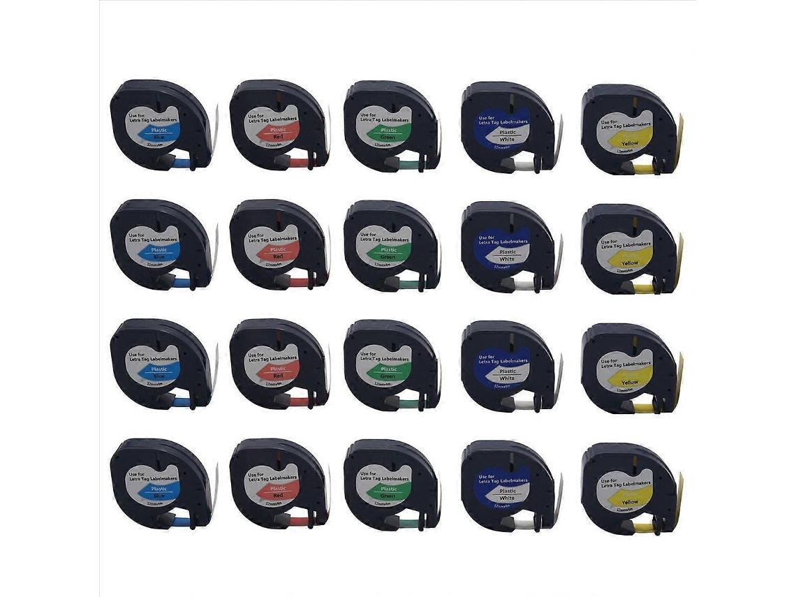 20 Unidades De Fita Adesiva Plástica Autoadesiva 12 Mm, Modelo 91201, Em Cores Sortidas.