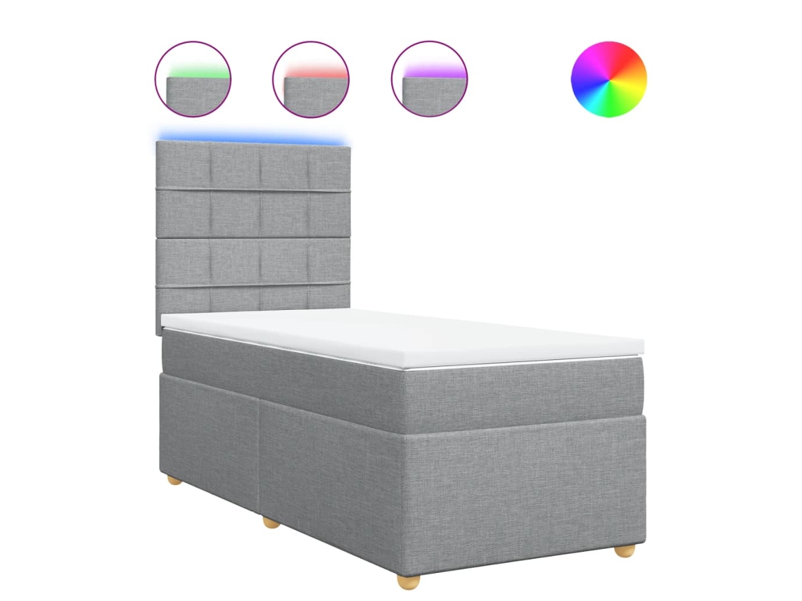 Box Spring Bed, Box Spring Beds Vidaxl Cinzeto Tecido (100 X 200 Cm)