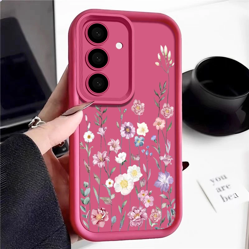 (rosa Claro) Capa De Celular Fofa Em Tpu Com Estampa De Flor Para Samsung Galaxy S22 Ultra