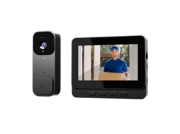 Campainha De Vídeo Inteligente Com Tela Colorida De 4,3 Polegadas, Captura Automática, Suporte Para Cartão Tf De 128gb Branco Panoona