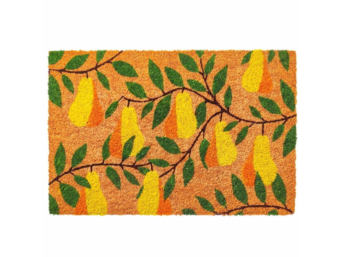 Tapete De Coco Com Estampa E Base Pvc Antiderrapante 60x40 Cm