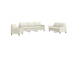 Sofa Set, Sofa Sets Vidaxl Creme Veludo (n/a)
