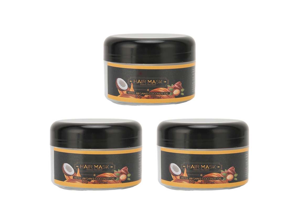 3pcs Máscara Capilar Hidratação Profunda Reparo Nutrição Condicionador Natural Para Cabelo Fofo Salão