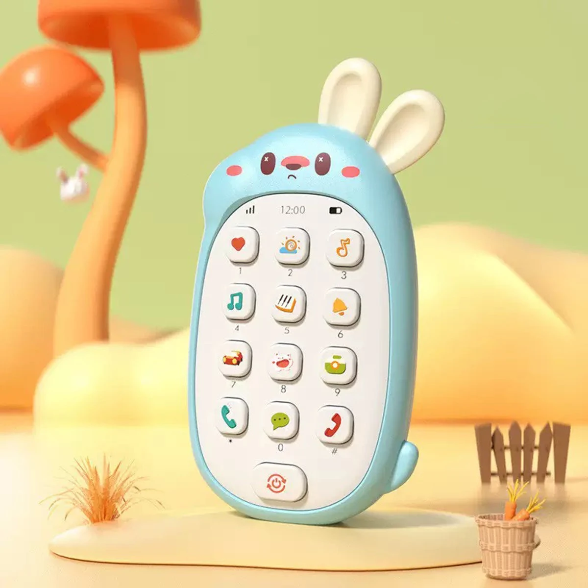 Celular de Brinquedo Musical Educativo e Fofo para Crianças: um Jogo Interativo Que Combina Educação e Diversão. MDUG (azul)