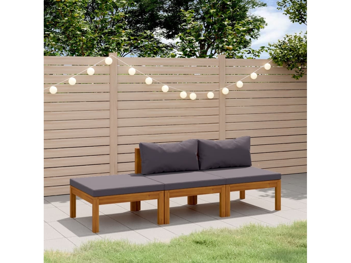 Conjunto de Lounge de Jardim com Almofadões de Madeira de Pinho HARLANV1