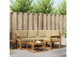 Vidaxl Conjunto De Sofás Para Exterior 5 Unid. Natural E Bege