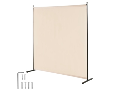 Biombo Separador De Ambientes Da Succebuy, Um Único Painel 1810 X 1815 X 500 Mm Bege