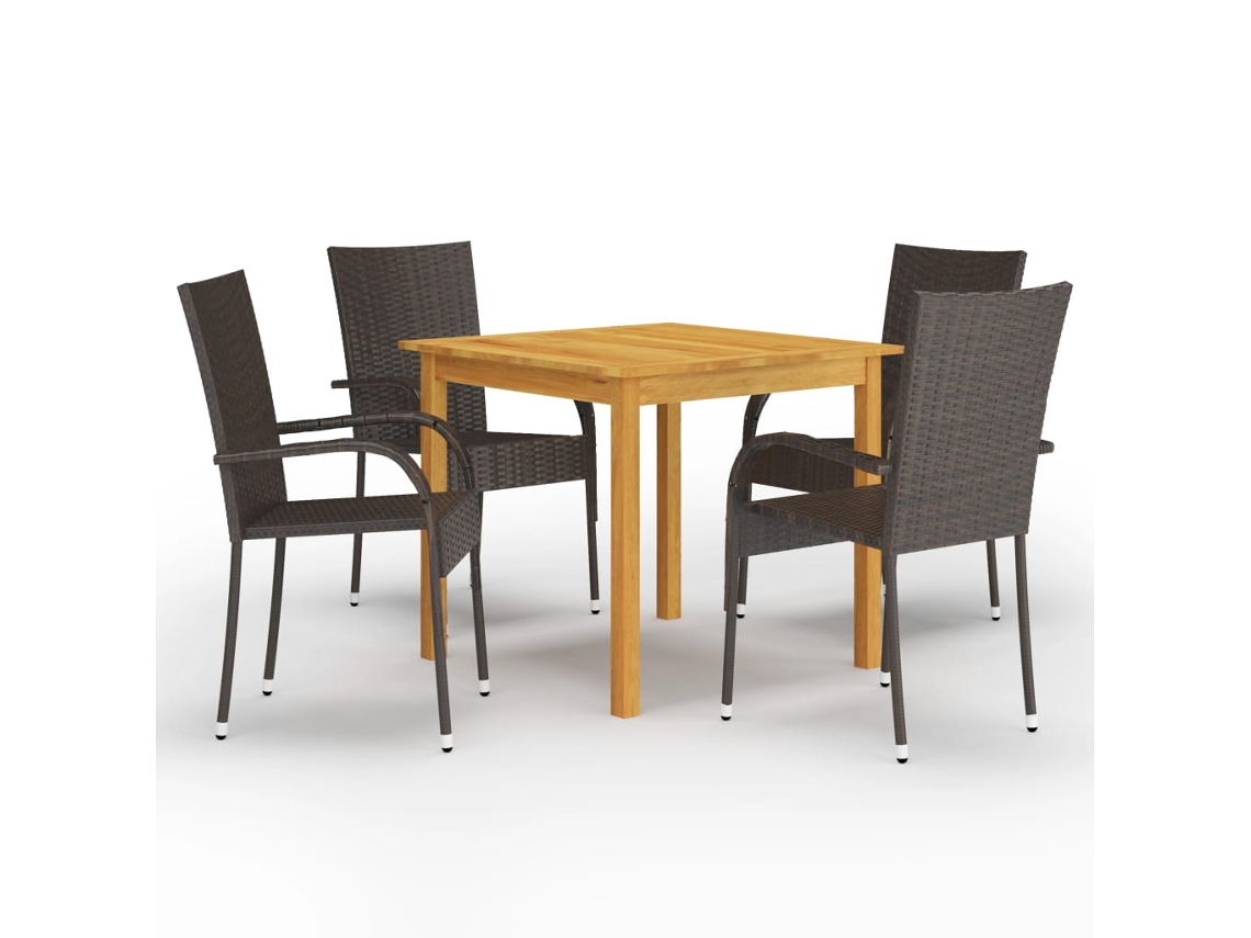 Dining Set, Dining Sets Vidaxl Marrom Madeira De Acácia (n/a)