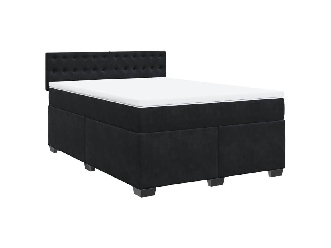 Box Spring Bed, Box Spring Beds Vidaxl Preto Veludo (140 X 200 Cm)