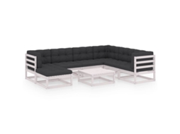 Conjunto de 8 Lounge de Jardim C/ Almofadões Pinho Maciço MAISON EXCLUSIVE