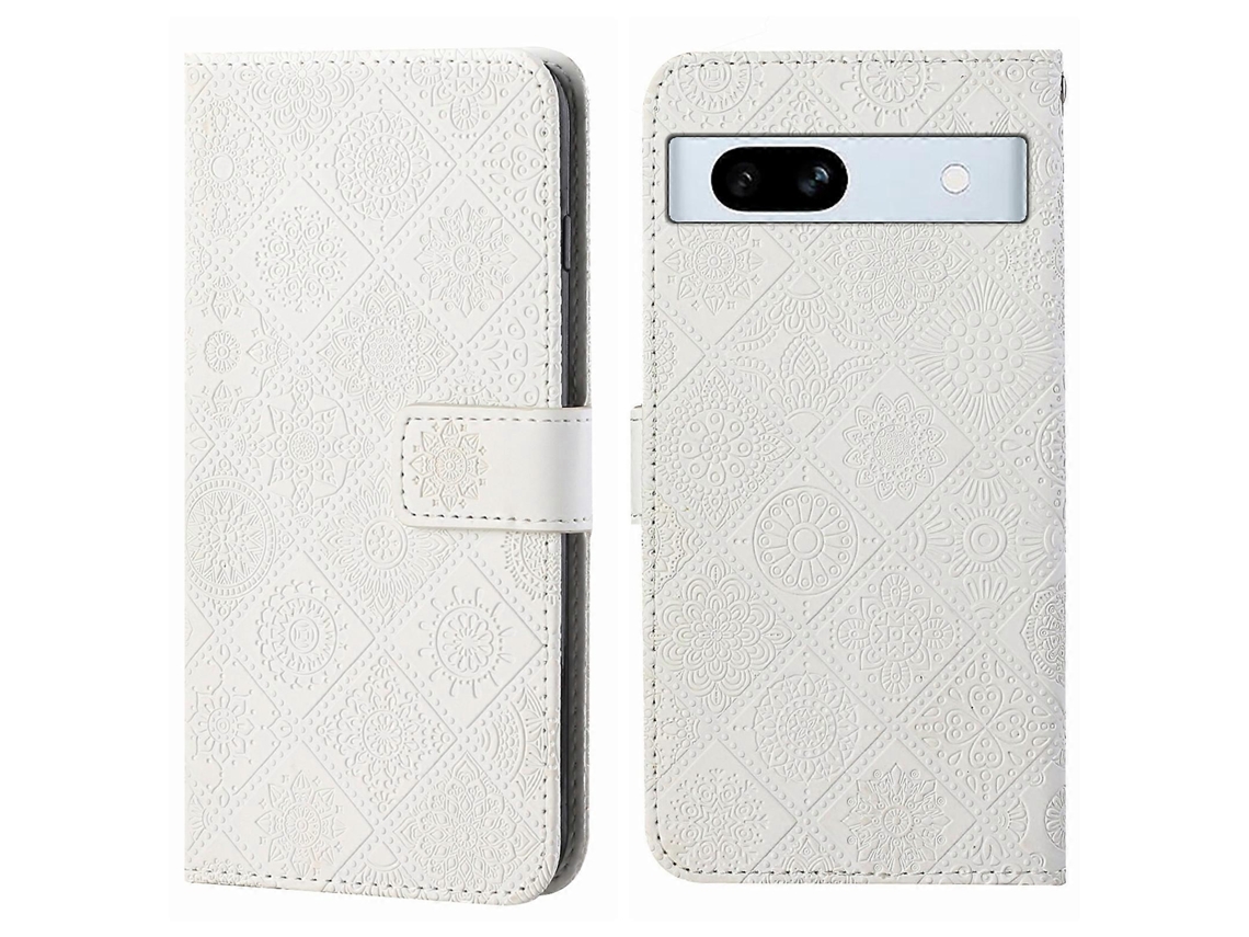 Capa De Couro Para Celular Com Padrão Étnico Em Relevo
