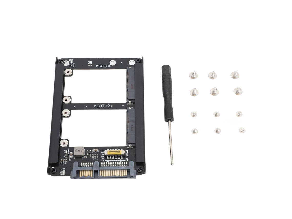 Adaptador Dual Msata Ssd Para 2.5 Polegadas Sata Iii 6gbps Com Gabinete De Moldura