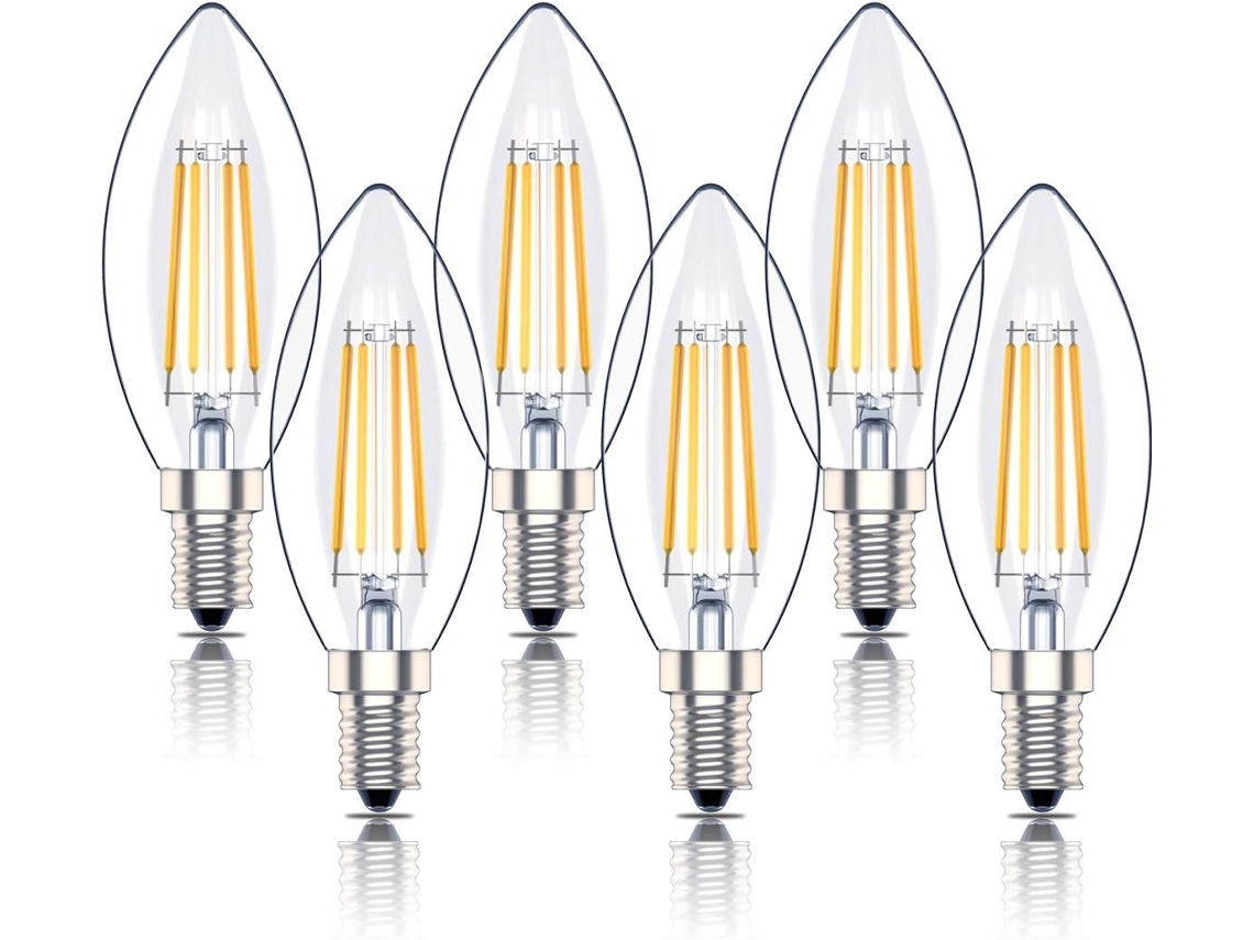 Soquete Para Lâmpada, 6 Unidades, Base E14, 4w, 40w, 2700k, 400lm, Intensidade Regulável, Para Montagem Técnica De Componentes Compatíveis