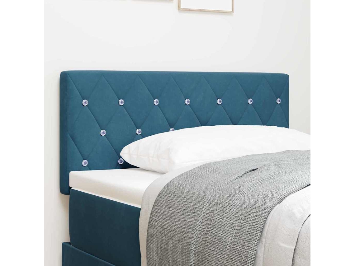 Vidaxl Cabeceira Azul Escuro 90 Cm Veludo